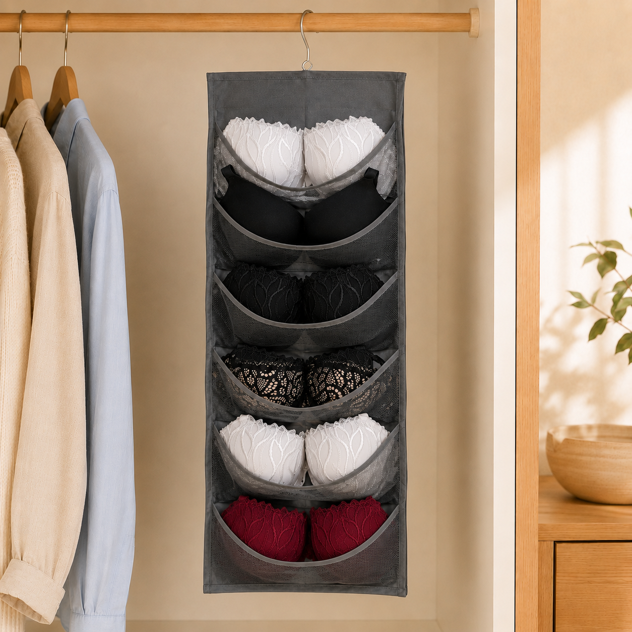 Dubbelzijdige bh-organizer – ruimte voor 12 bh’s