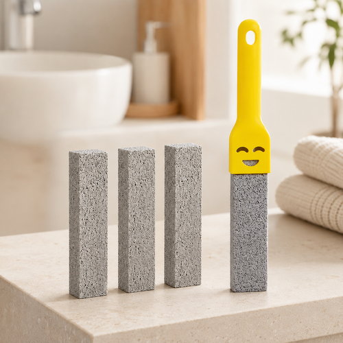 Puimsteen met handvat en vier stenen uit De Kleine Schoonmaakreset